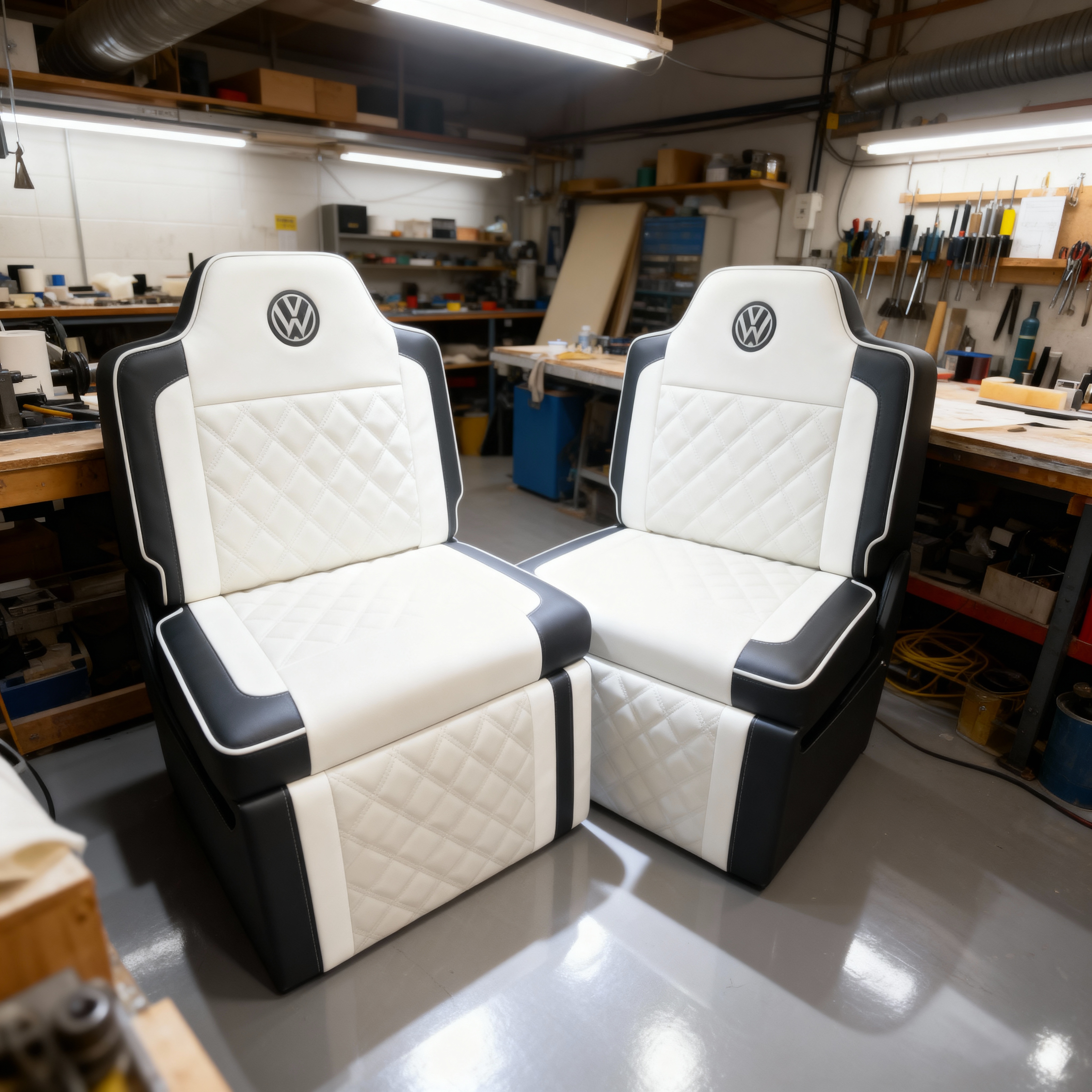 Rock n roll bed VW single seat bed Blue Note Upholstery